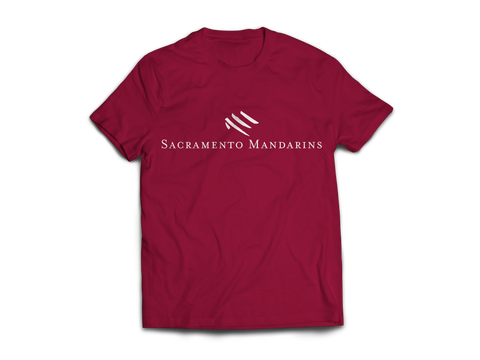 T-Shirt - Burgundy with White Lettering