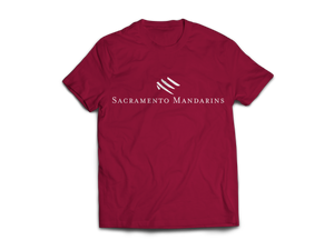 T-Shirt - Burgundy with White Lettering
